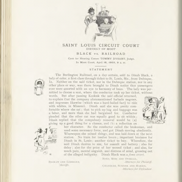 Black vs. Railroad - WashU Law Students' Blackface Moot Court, 1903