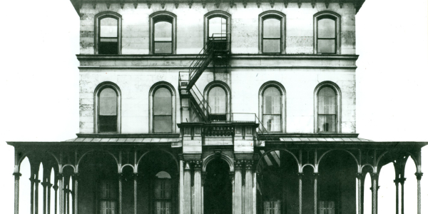 Black and white photograph of James H. Lucas's downtown home